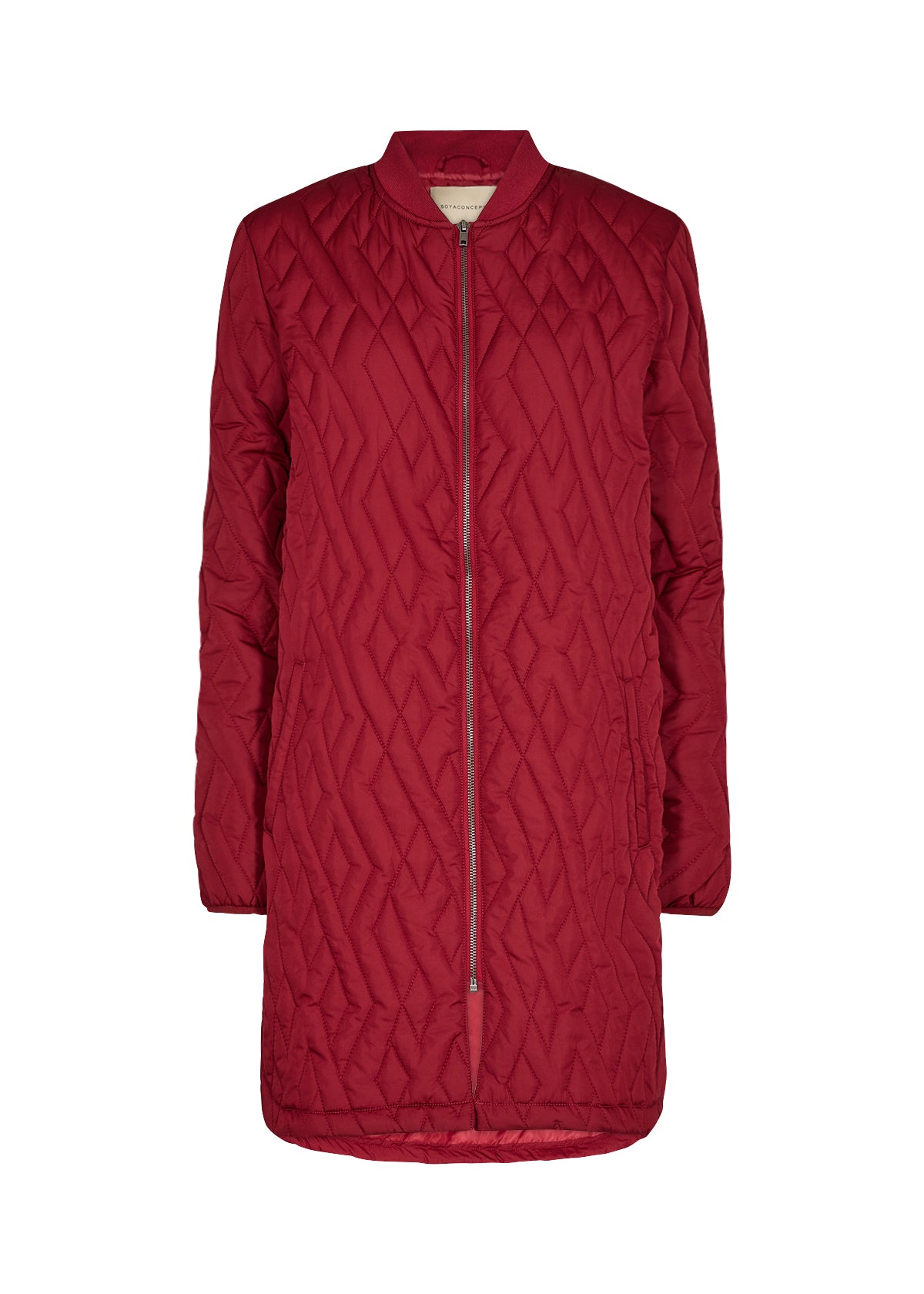 16782-  Wine Quilted Jacket - Soya Concept