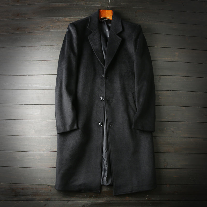 50% wool autumn and winter casual long woolen coat jacket Mens Trend Coat