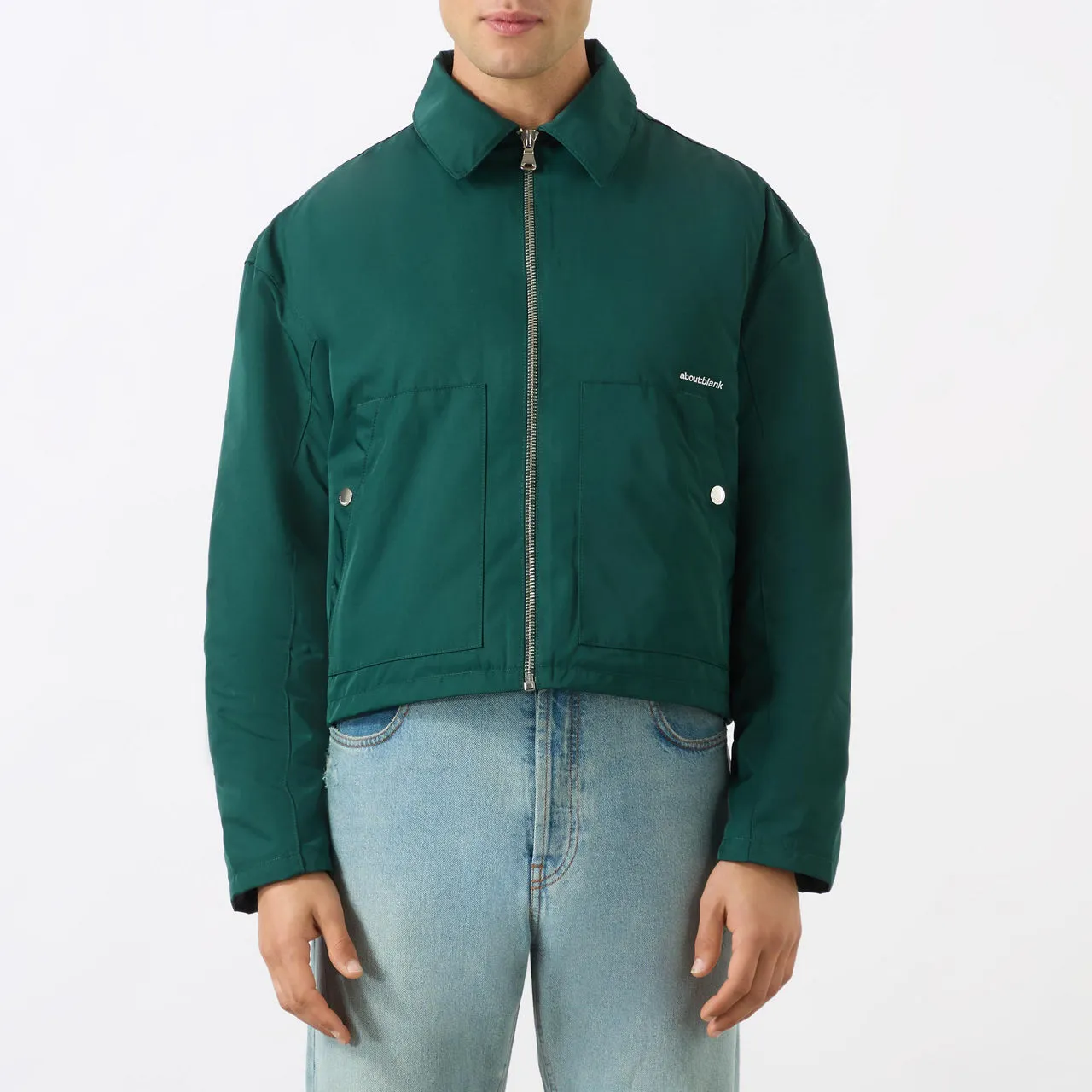 ABOUT:BLANK Logo Cropped Jacket - Green