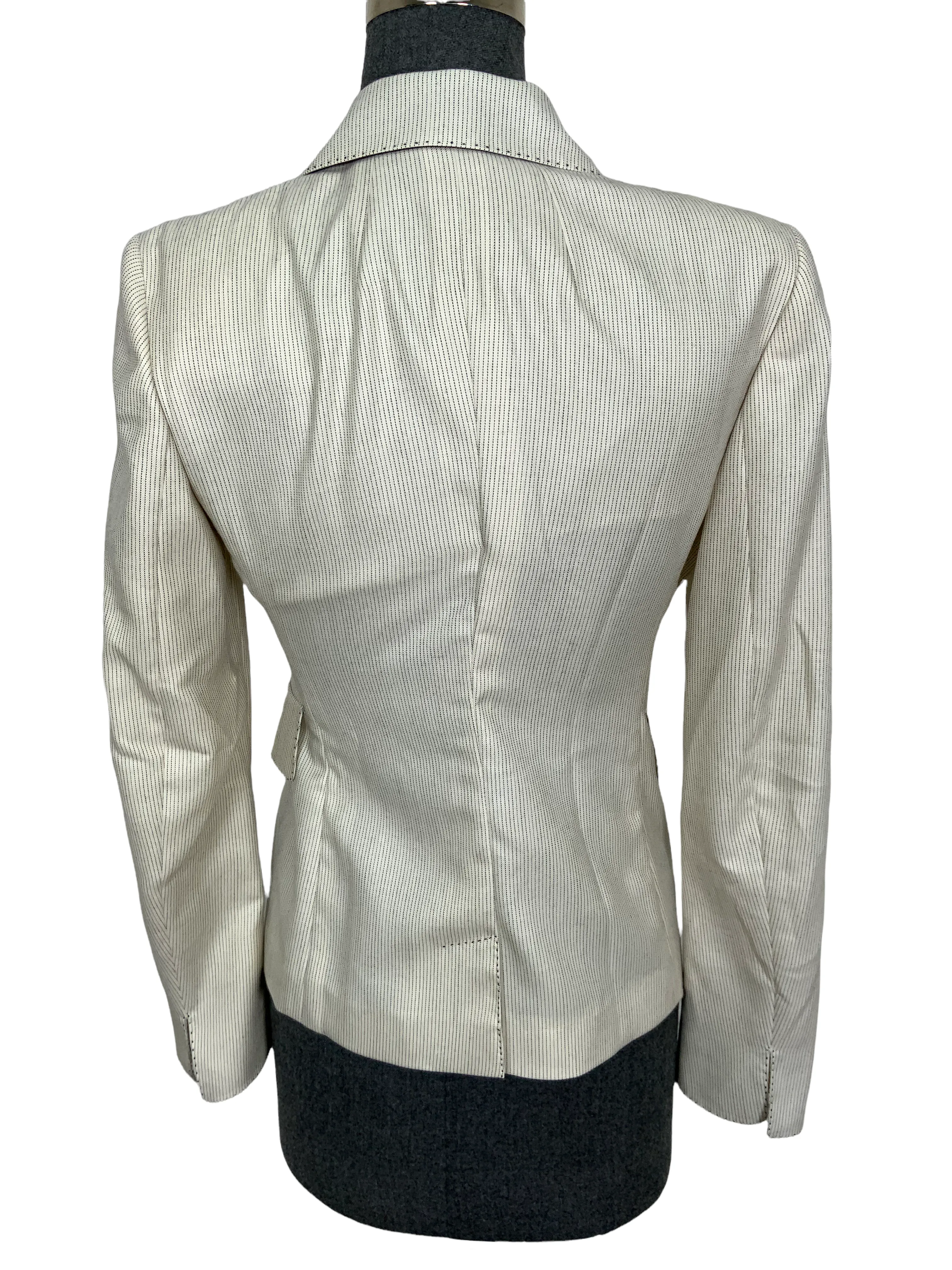 Akris Striped Cashmere Silk Blazer Jacket Size S