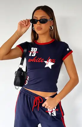 All Star Season Baby Tee Navy