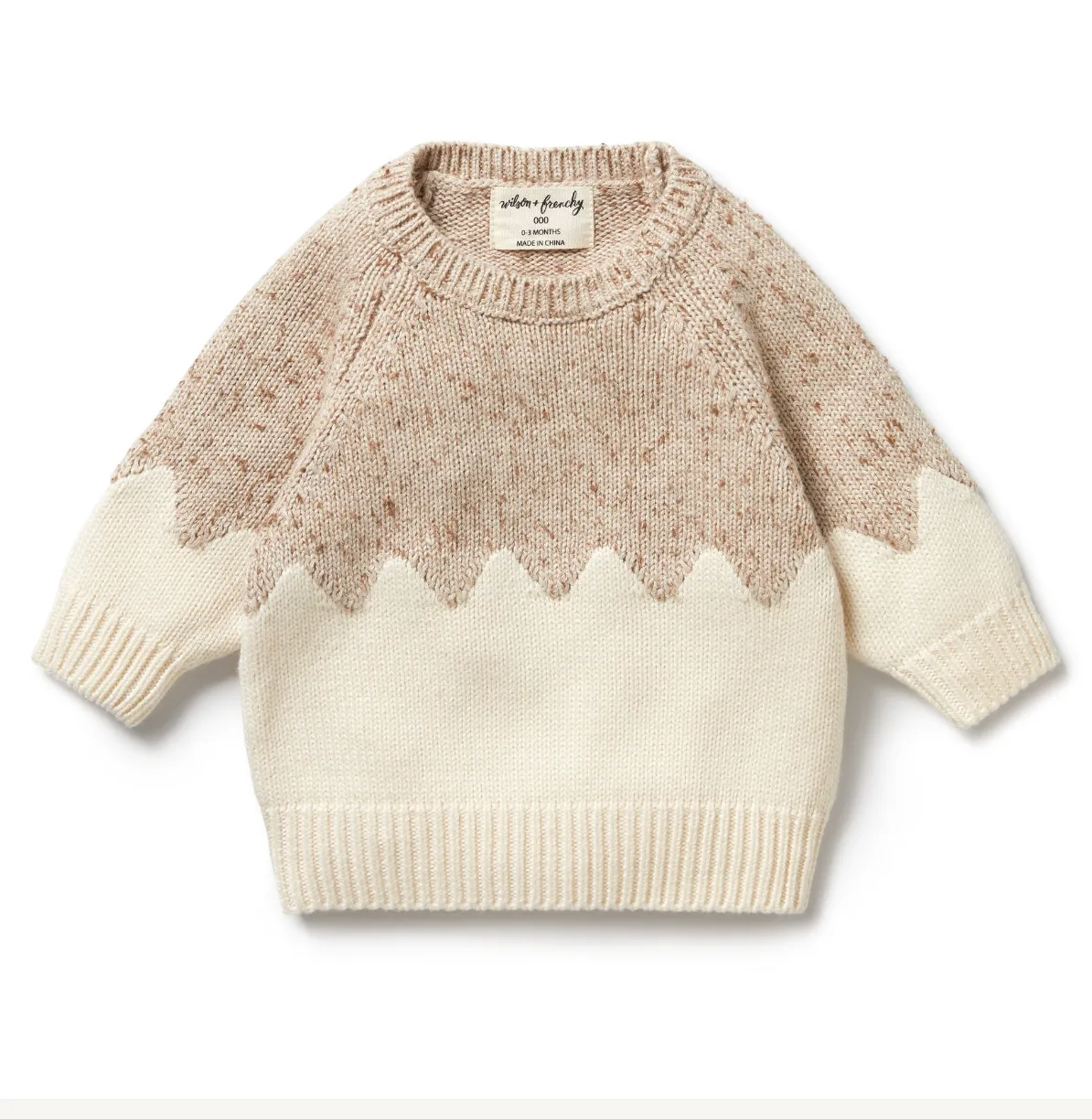 Almond Fleck Knitted Jacquard Jumper