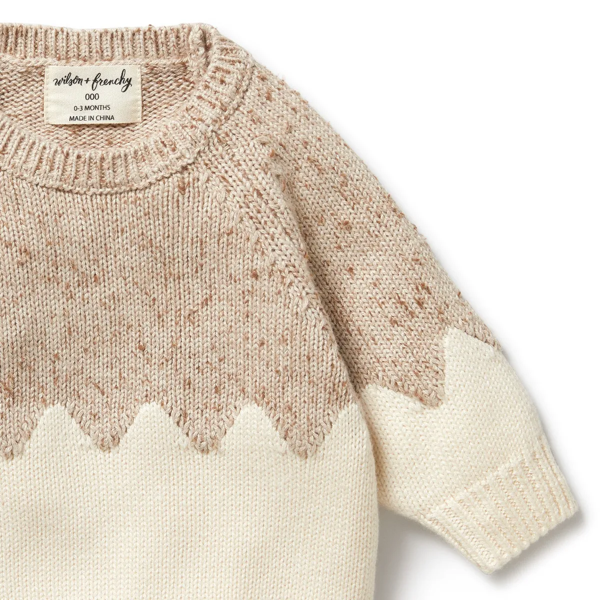 Almond Fleck Knitted Jacquard Jumper