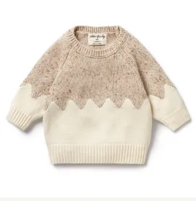 Almond Fleck Knitted Jacquard Jumper