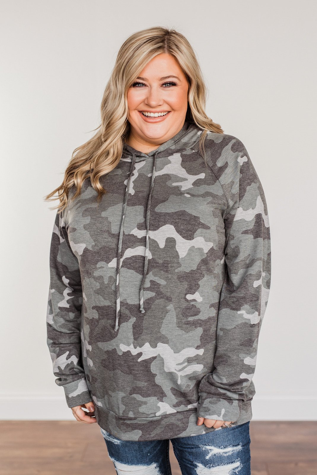 Anything Is Possible Drawstring Hoodie- Camo