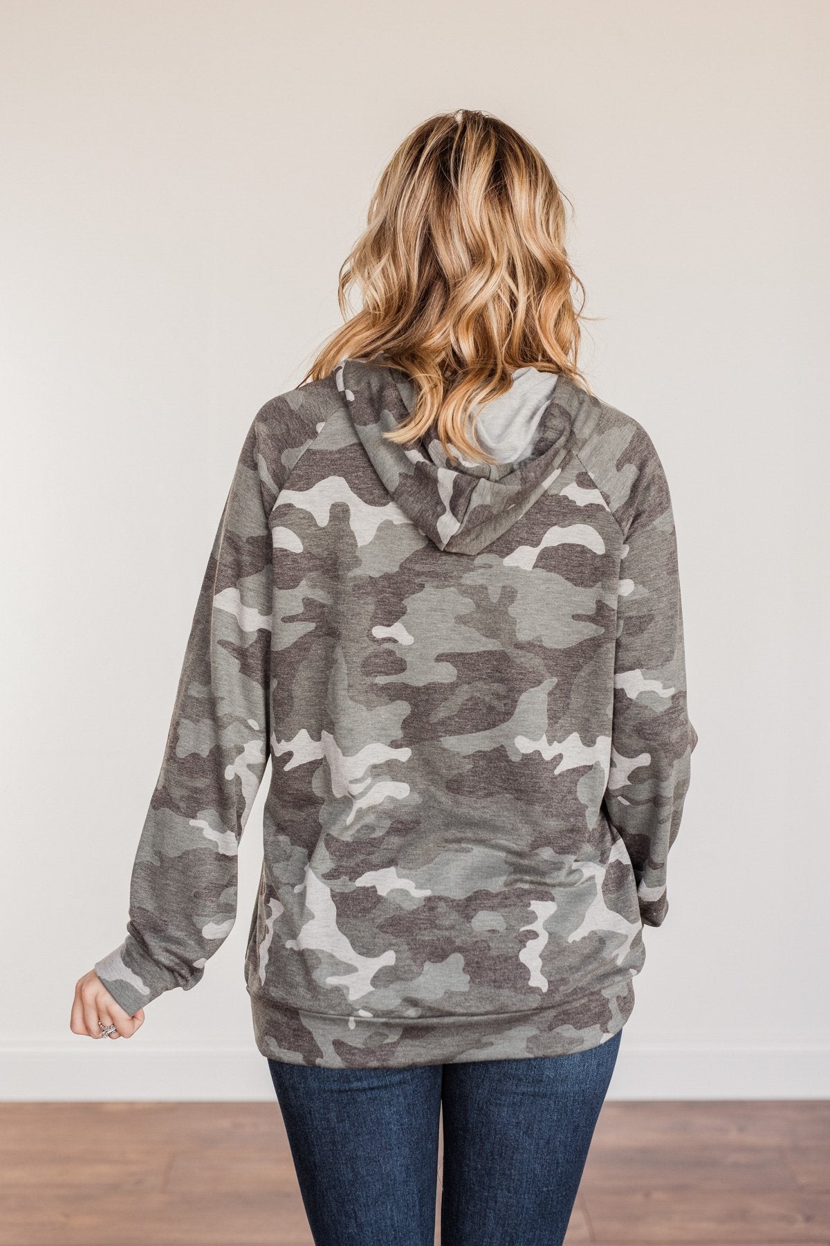 Anything Is Possible Drawstring Hoodie- Camo