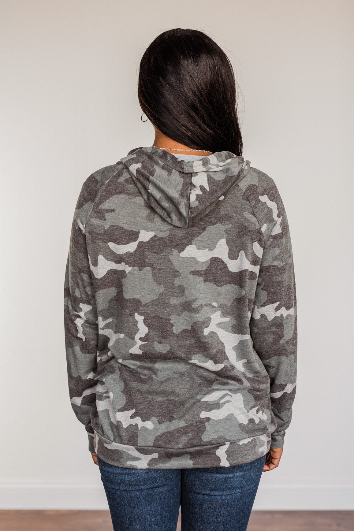 Anything Is Possible Drawstring Hoodie- Camo