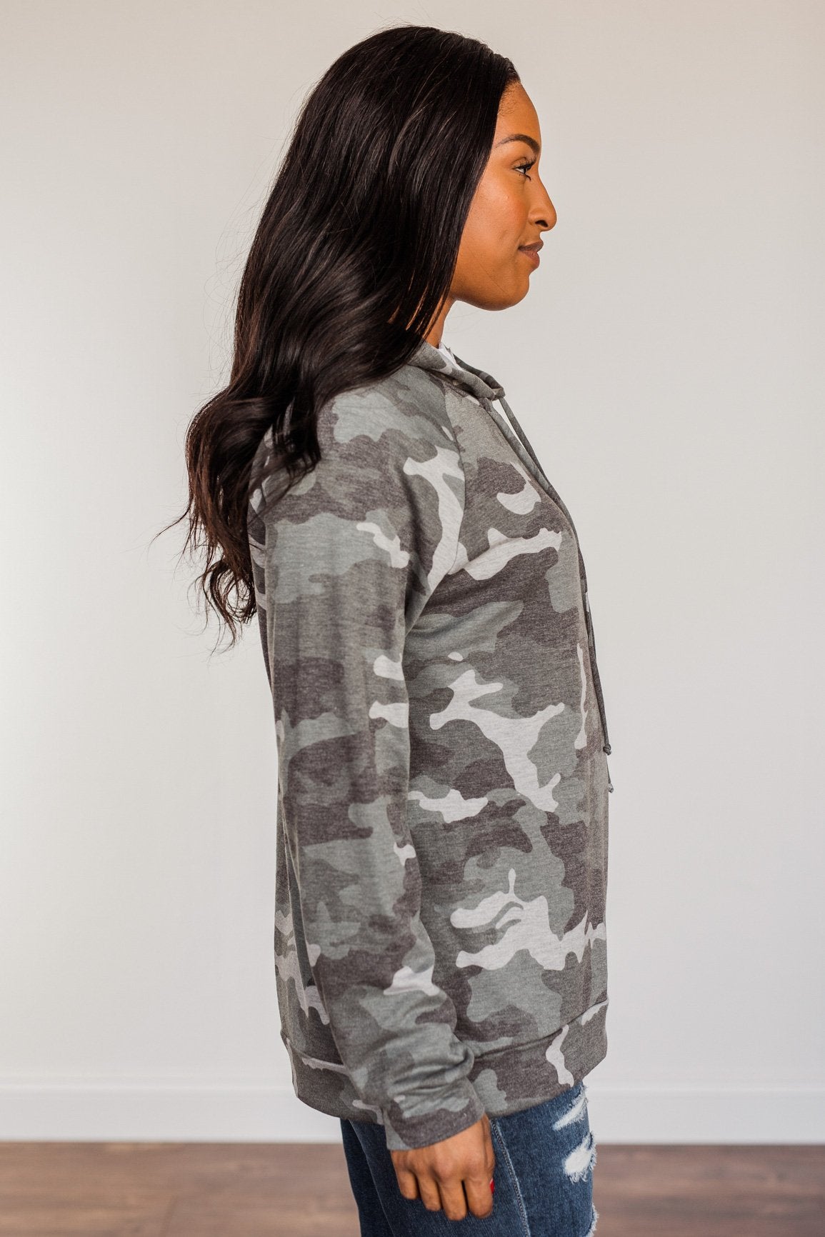 Anything Is Possible Drawstring Hoodie- Camo