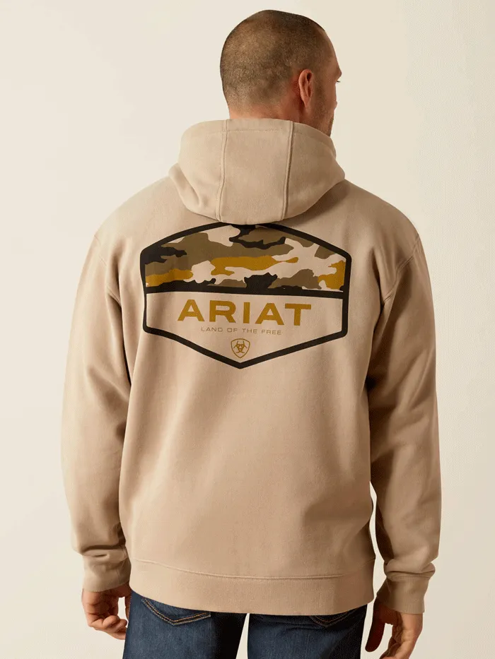 Ariat 10052460 Mens Camo Hex Hoodie Beige