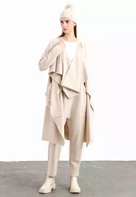 Asymmetrical Irregular Solid Open Outer Jacket