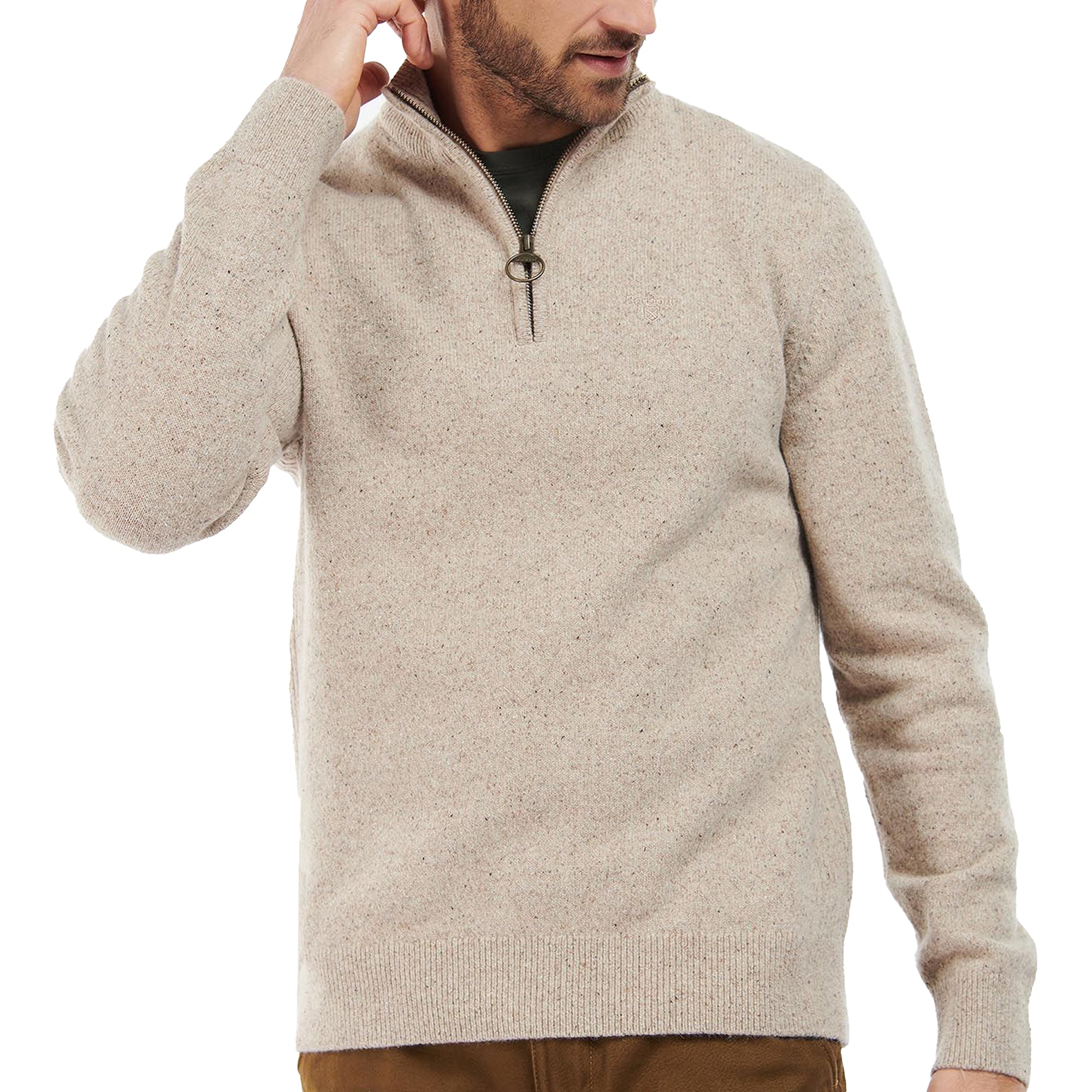 Barbour Tisbury Half Zip Sweater - Stone