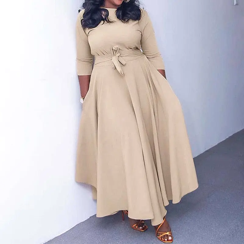 Belted Plus Size Maxi Dress