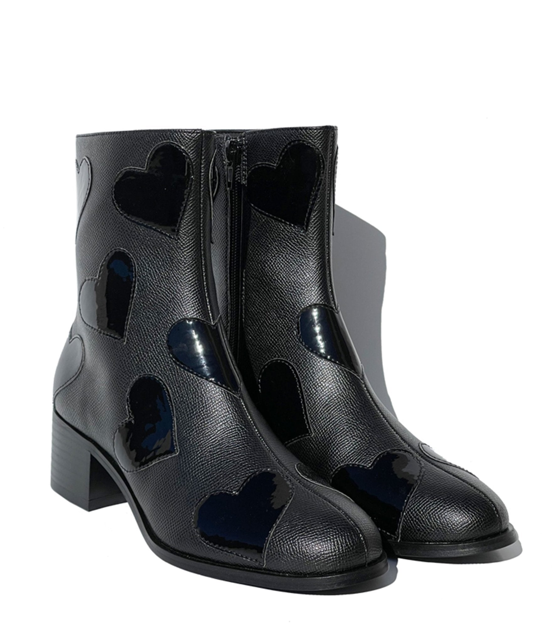 Black Heart to Heart Ankle Boot