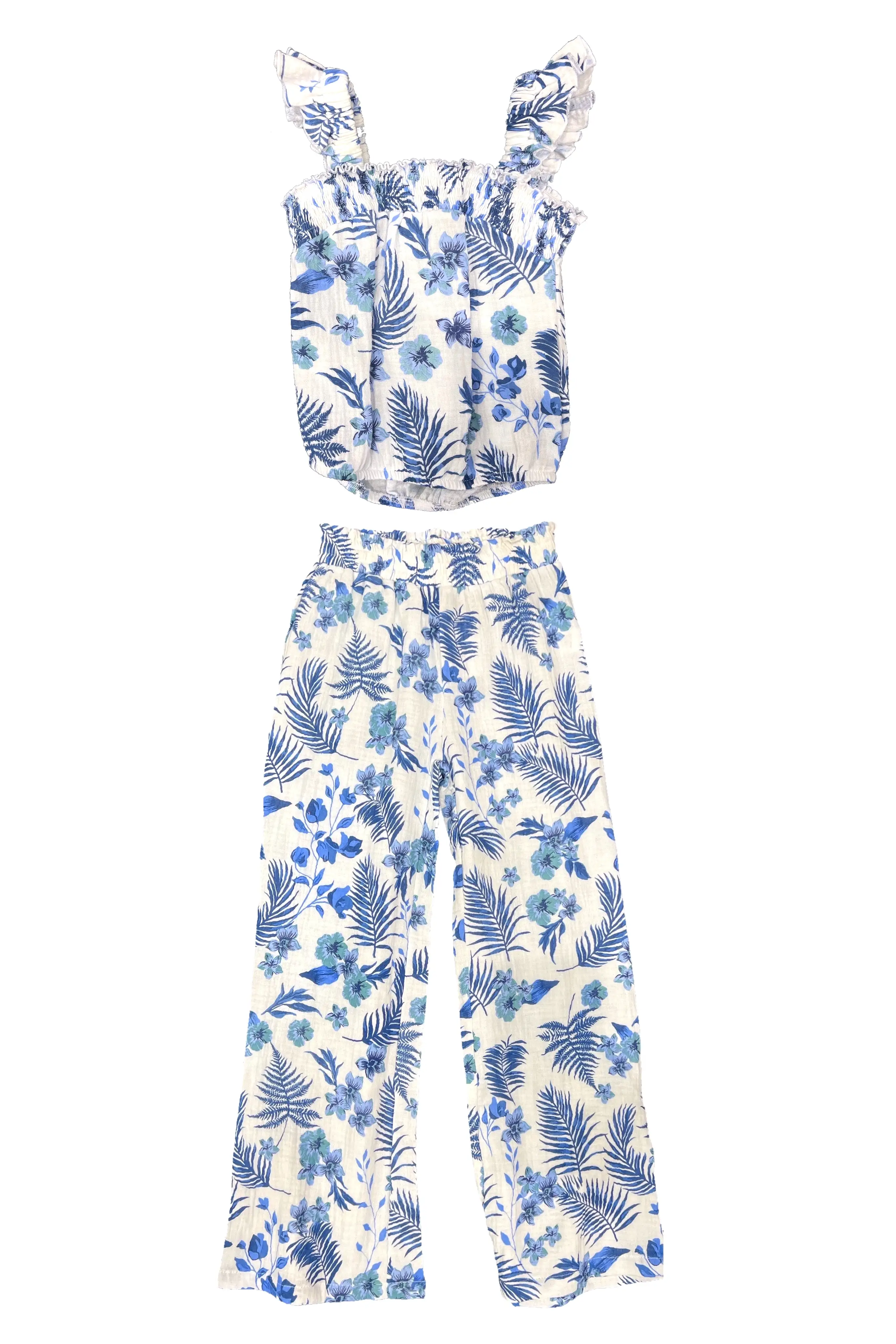 Blue Hawaiian Gauze Pants