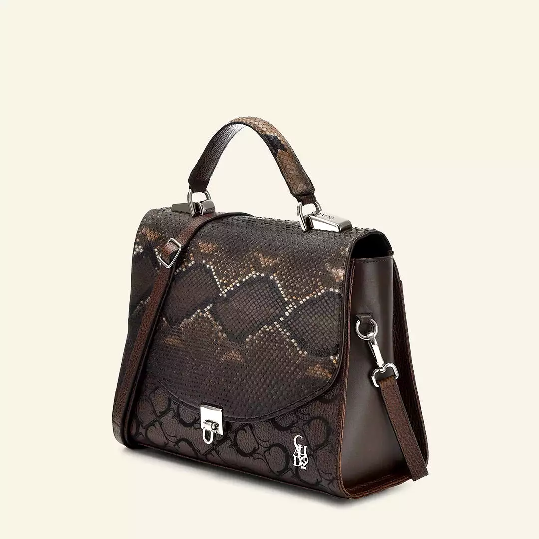 BOD95PH - Cuadra chocolate dress fashion python totebag for women