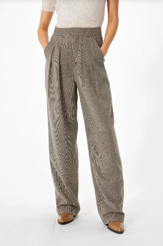 Brown Wick Double Pleat Trouser