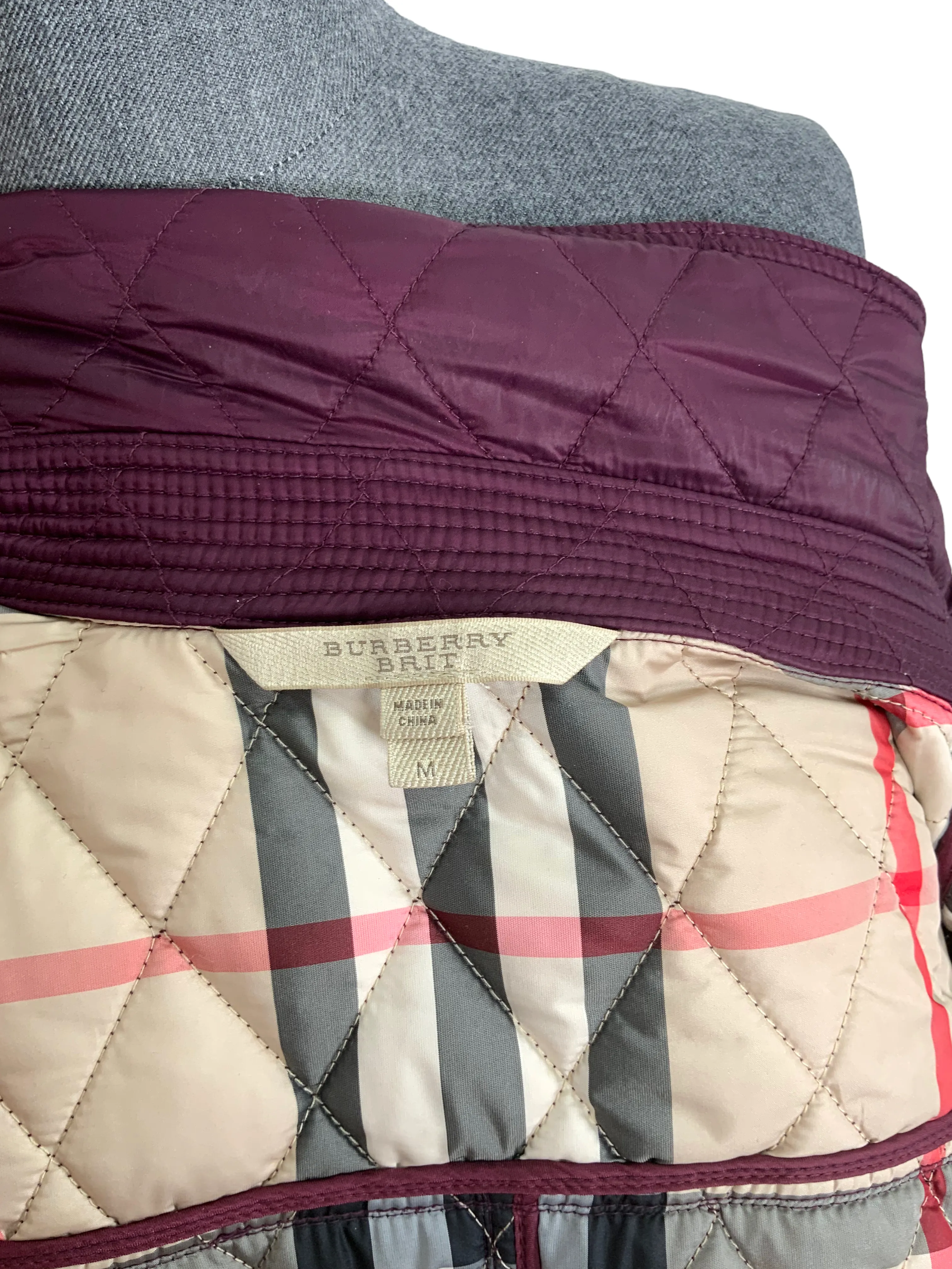 Burberry Brit Quilted Belted Jacket Size M