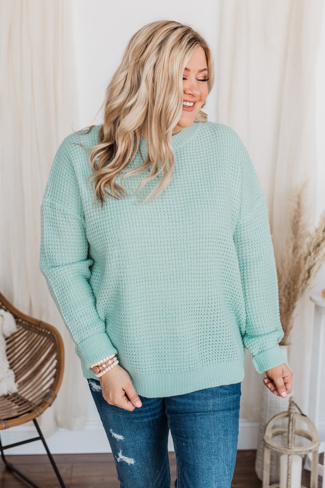 Captivating In Color Knit Sweater- Light Mint