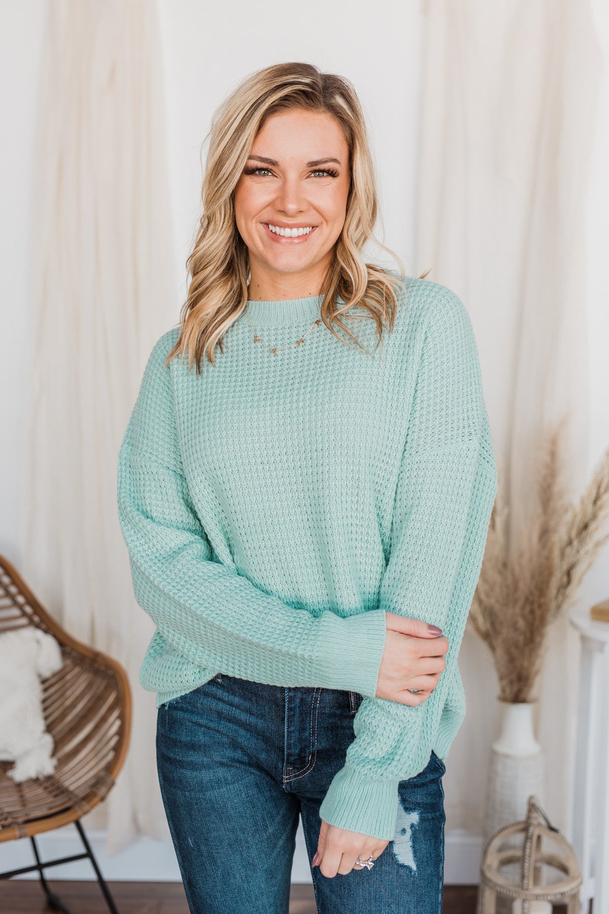 Captivating In Color Knit Sweater- Light Mint