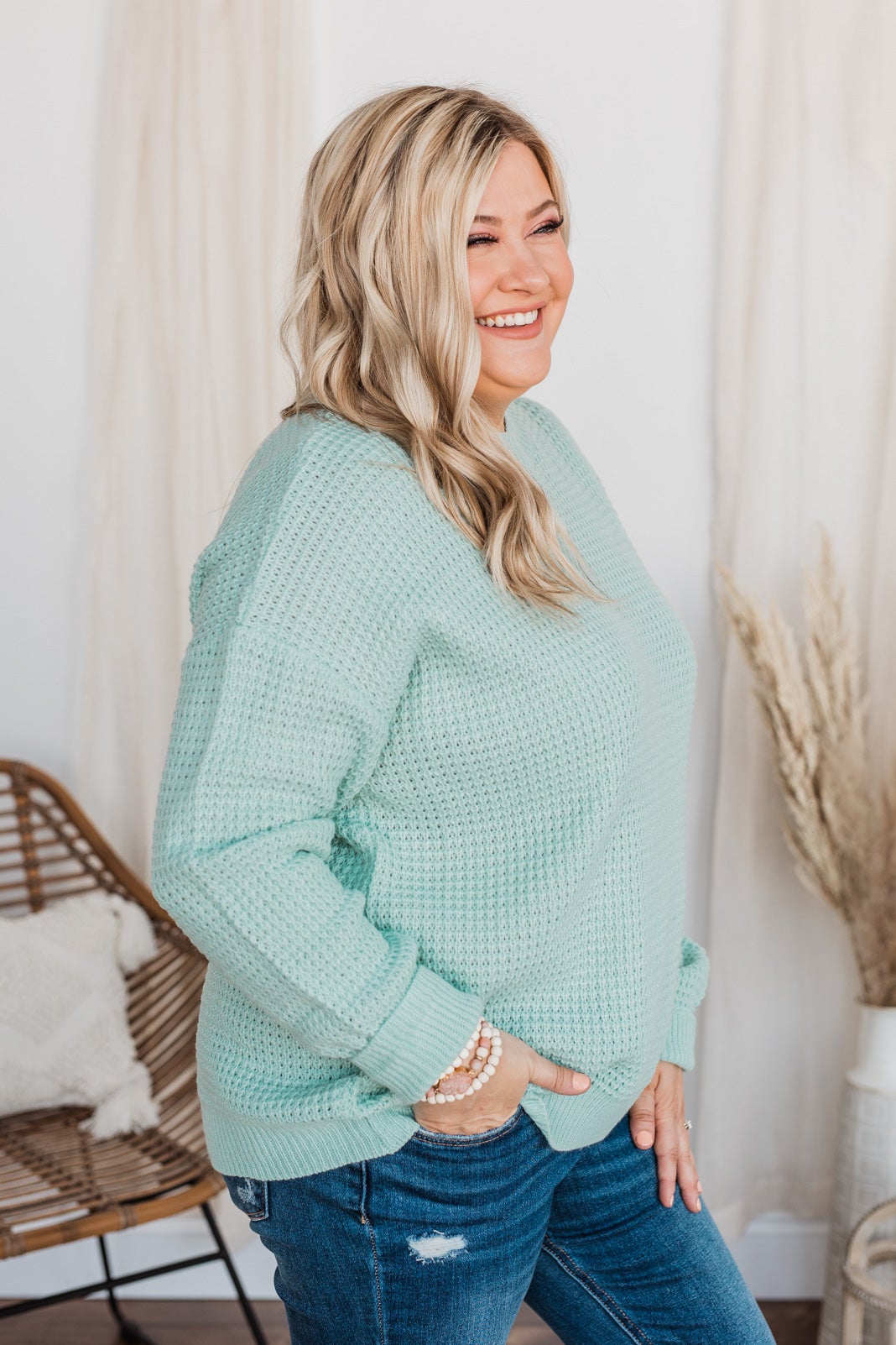 Captivating In Color Knit Sweater- Light Mint