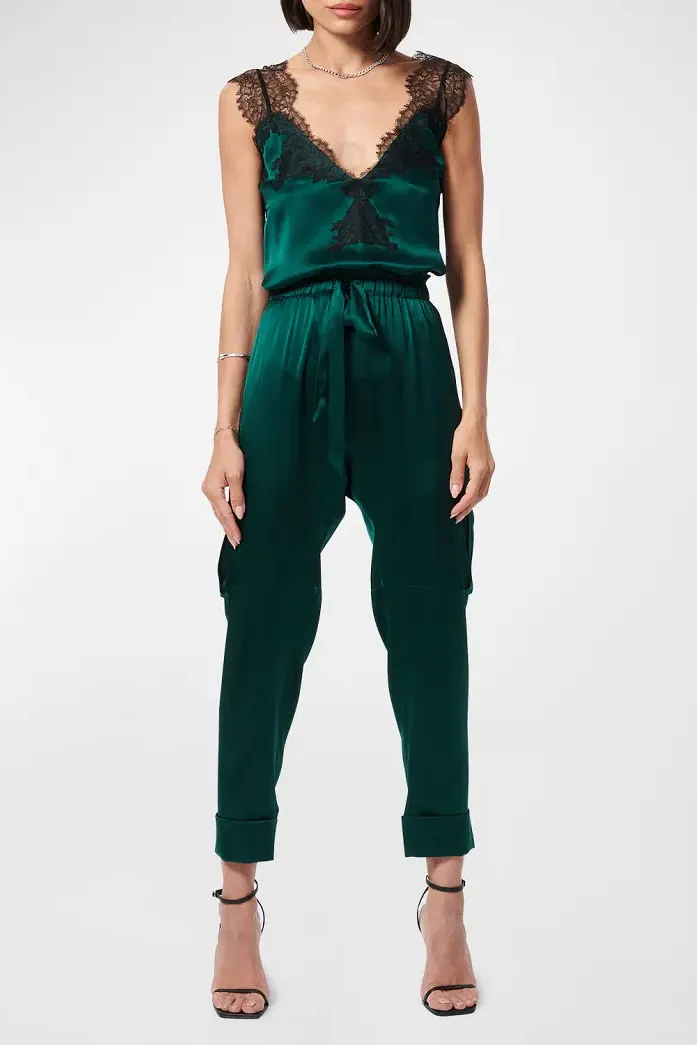 Carmen Cropped Silk Cargo Pants