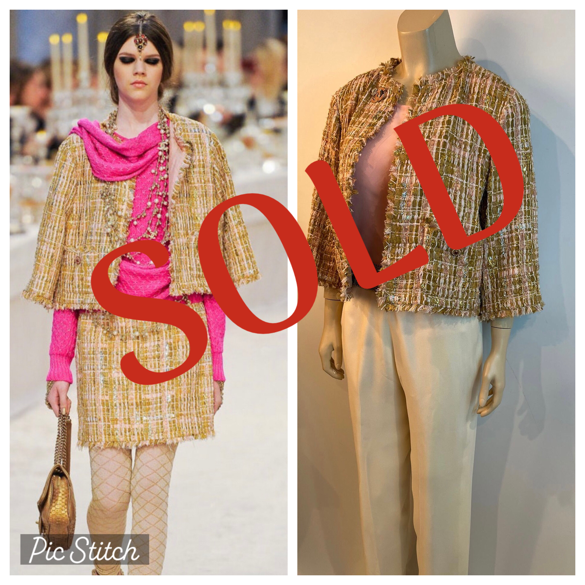 Chanel 12A 2012 Fall Pre Fall Paris Bombay Pink Multicolor Metallic Tweed Jacket FR 40 US 4/6