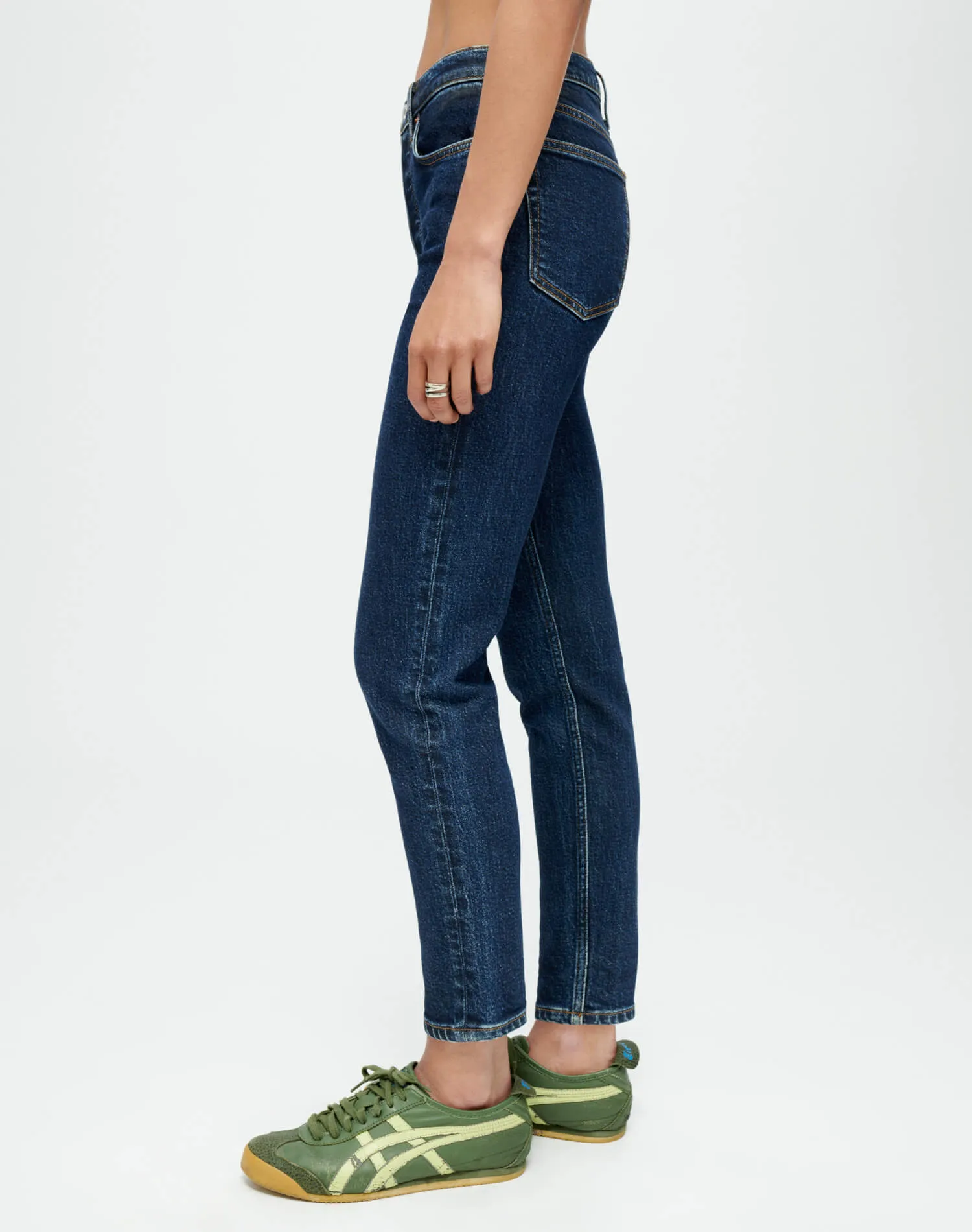 Comfort Stretch High Rise Ankle Crop - Dark Rinse