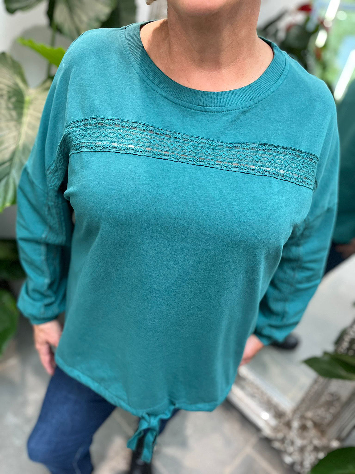 Crochet Detail Sweatshirt Donna