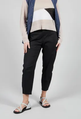 Cropped Slim Leg Pants in Black