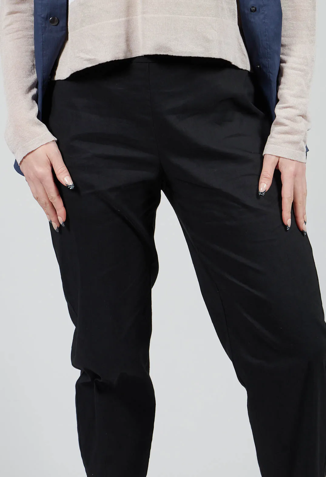 Cropped Slim Leg Pants in Black