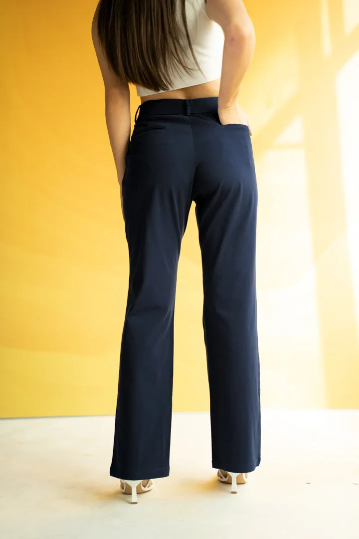 Dark Navy Power-Stretch Pants - Women