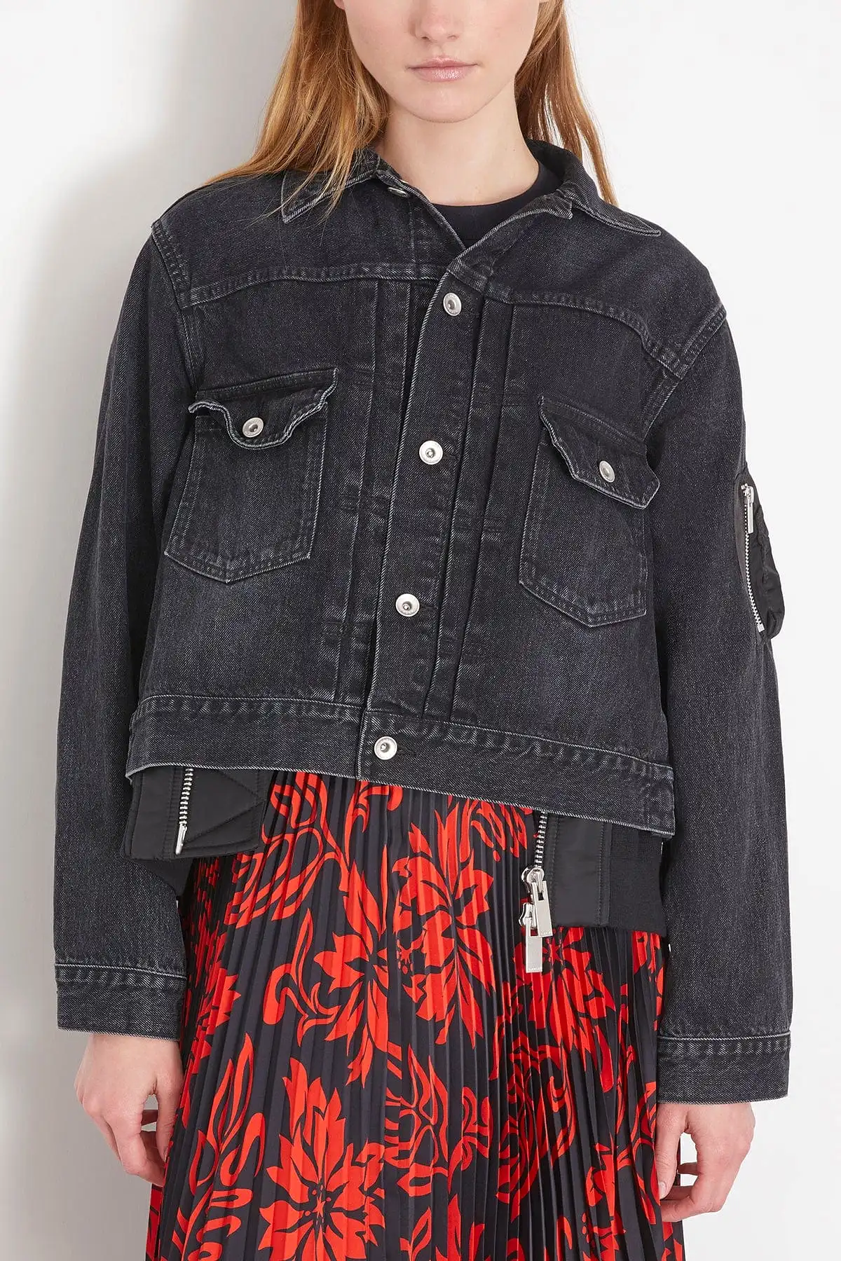 Denim Blouson in Black