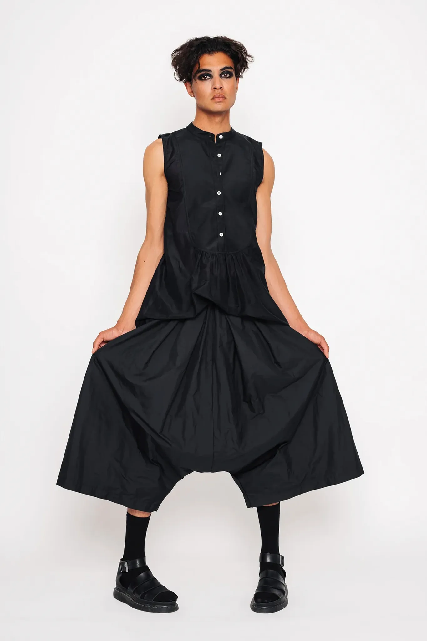 Drop Crotch Culottes | Black