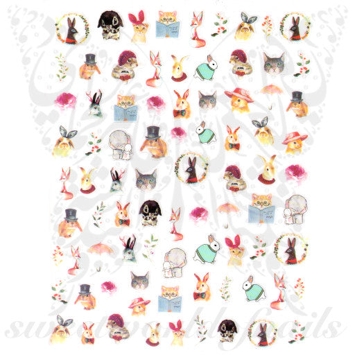 Easter Nail Art Bunny Rabbit Nail Stickers