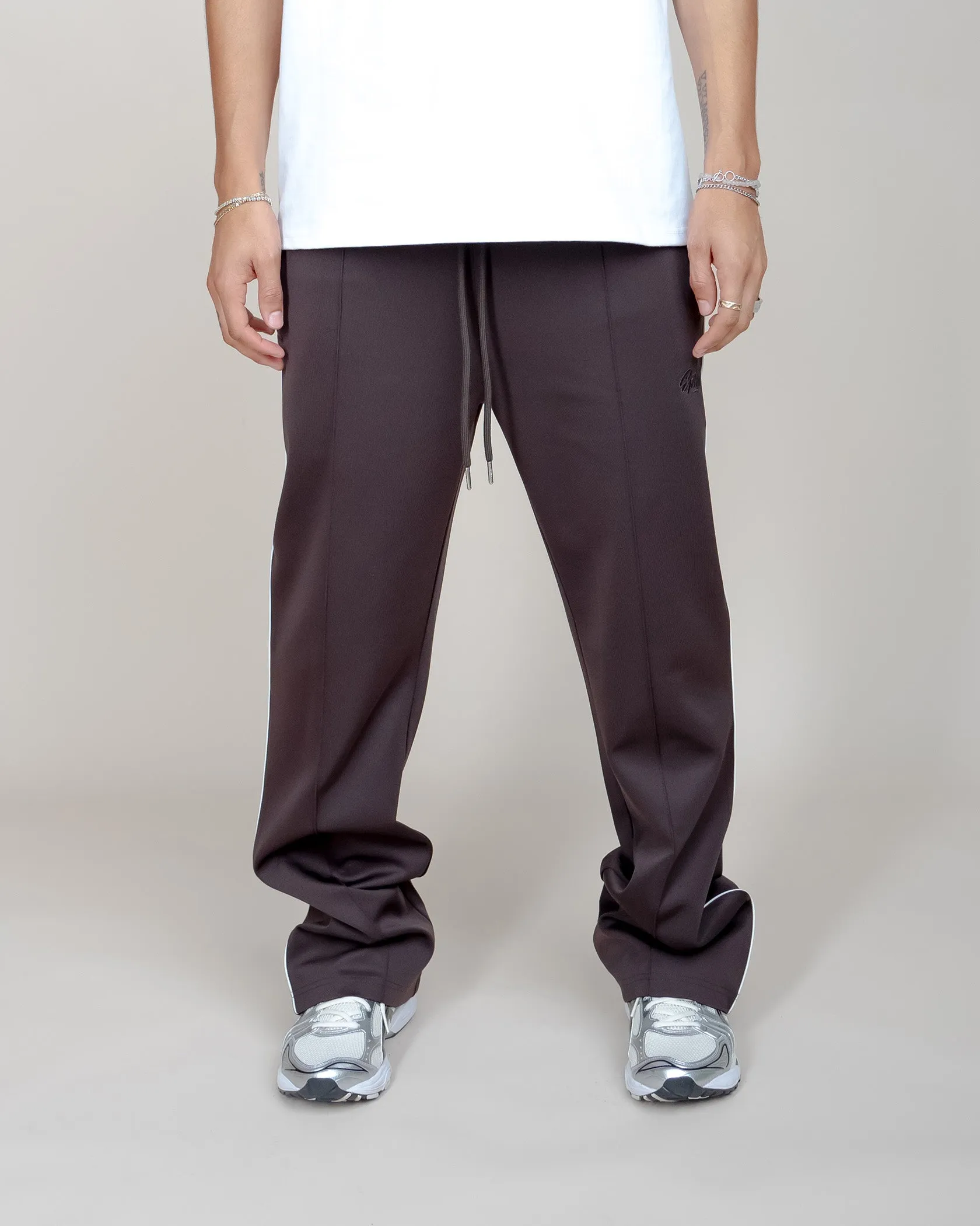 EPTM PERFECT PIPING TRACK PANTS-BROWN