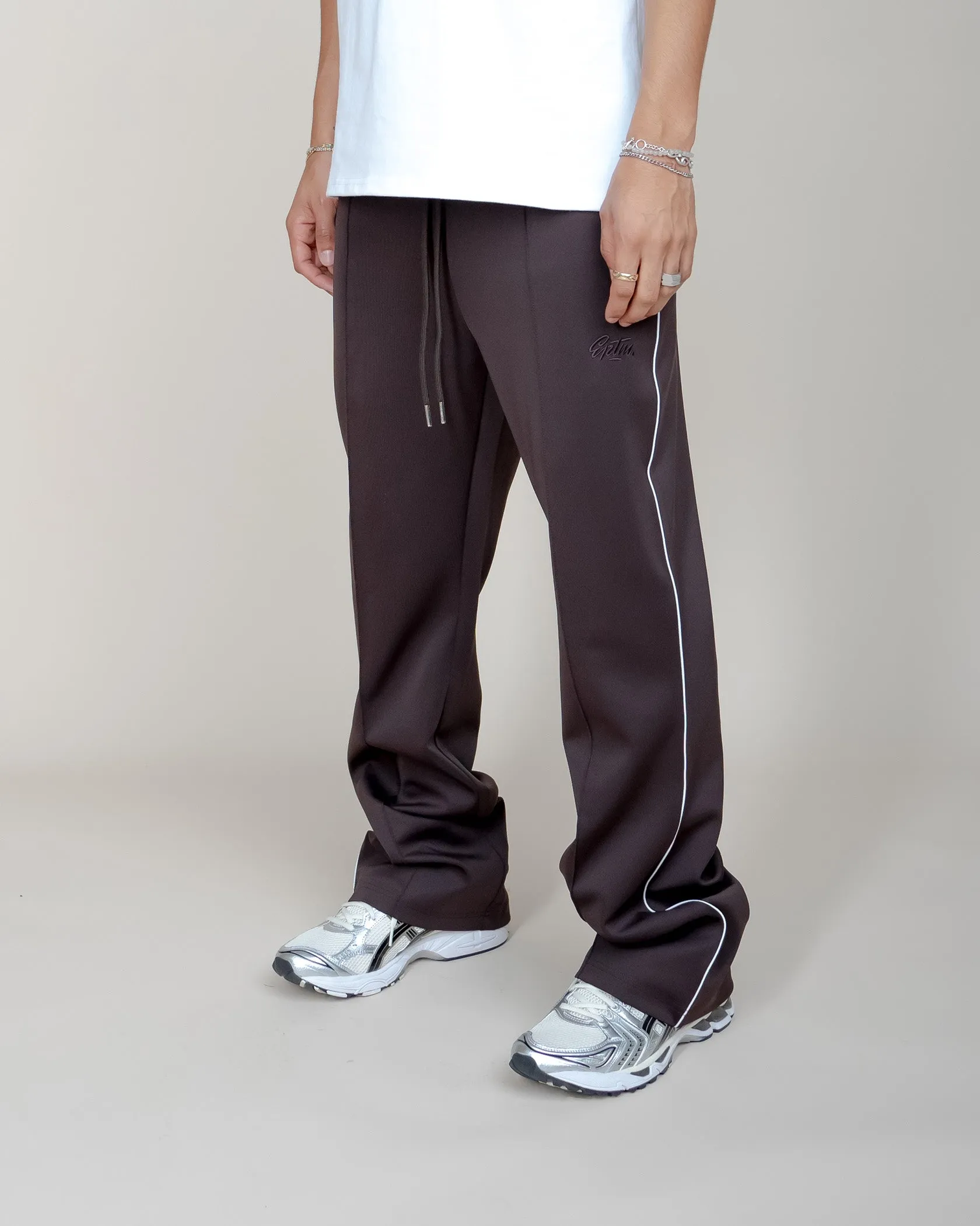 EPTM PERFECT PIPING TRACK PANTS-BROWN