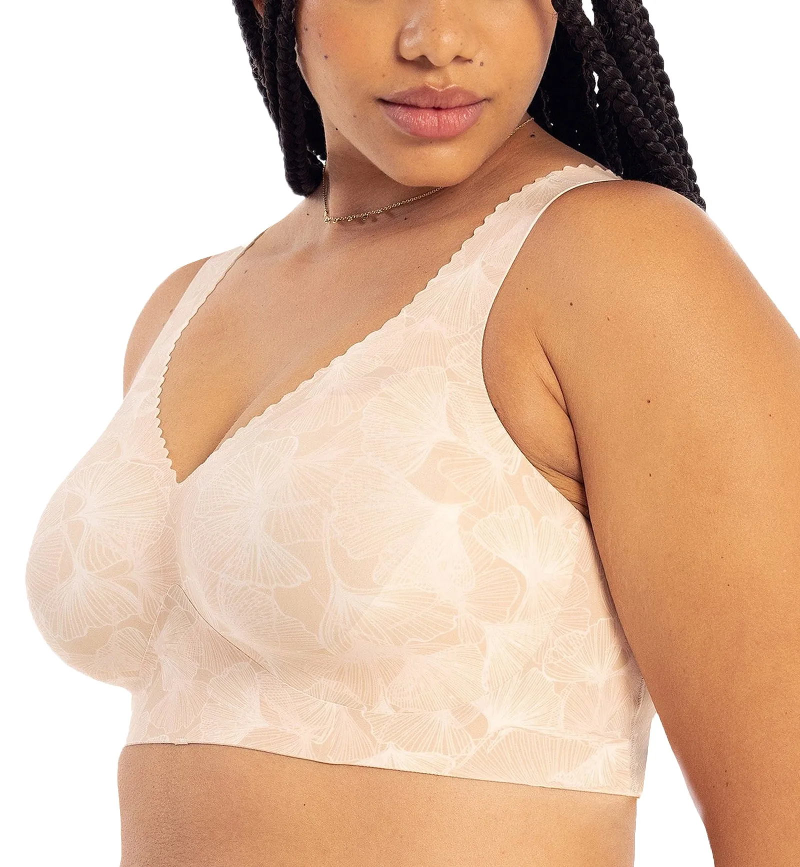 Evelyn & Bobbie EVELYN Deep V-Neck Bralette (1834) - Champagne Ginkgo