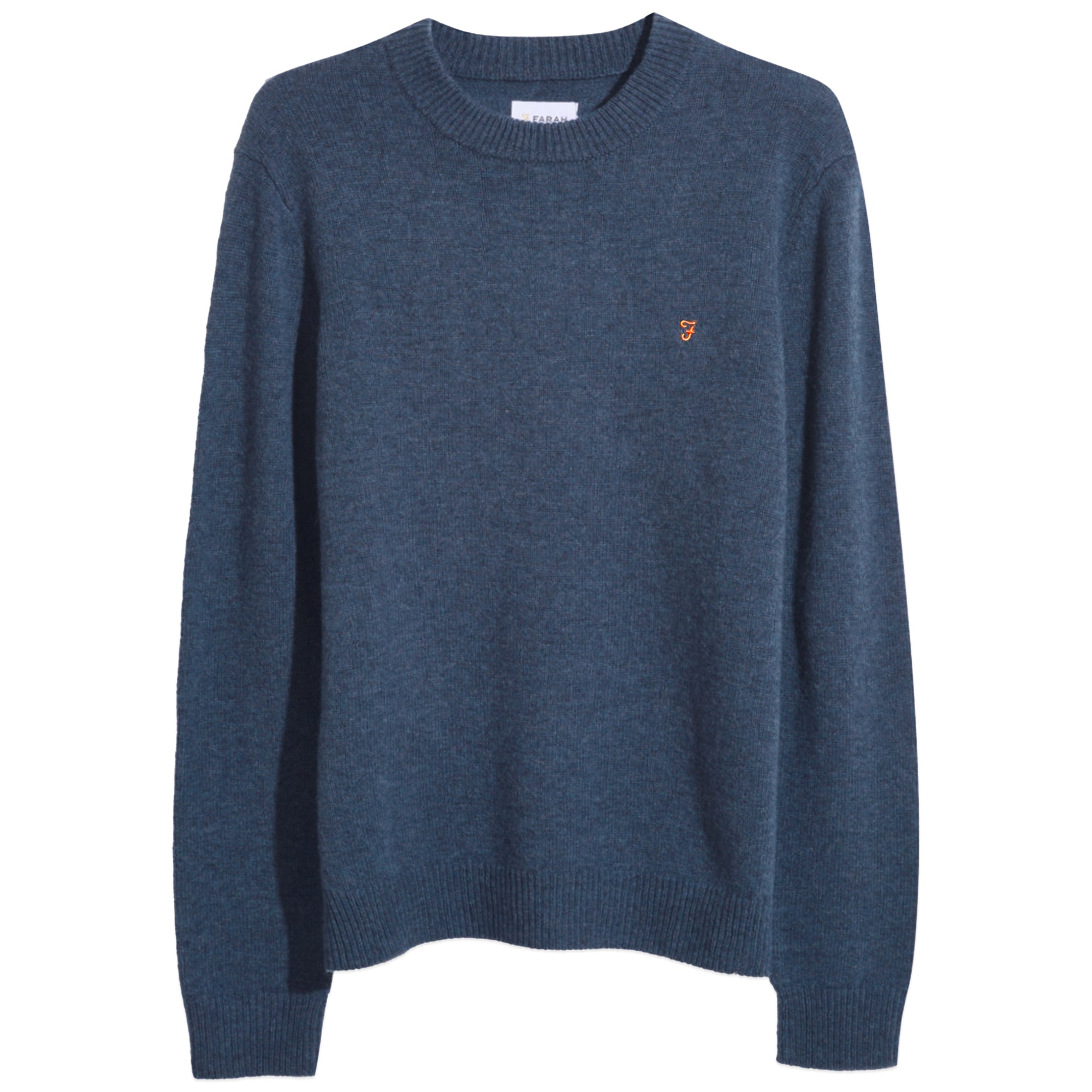 Farah Birchall Lambswool Crew Sweater - Sailor Blue