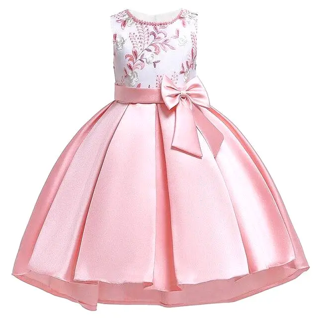 Floral Bow Dress For Girls- Sleeveless