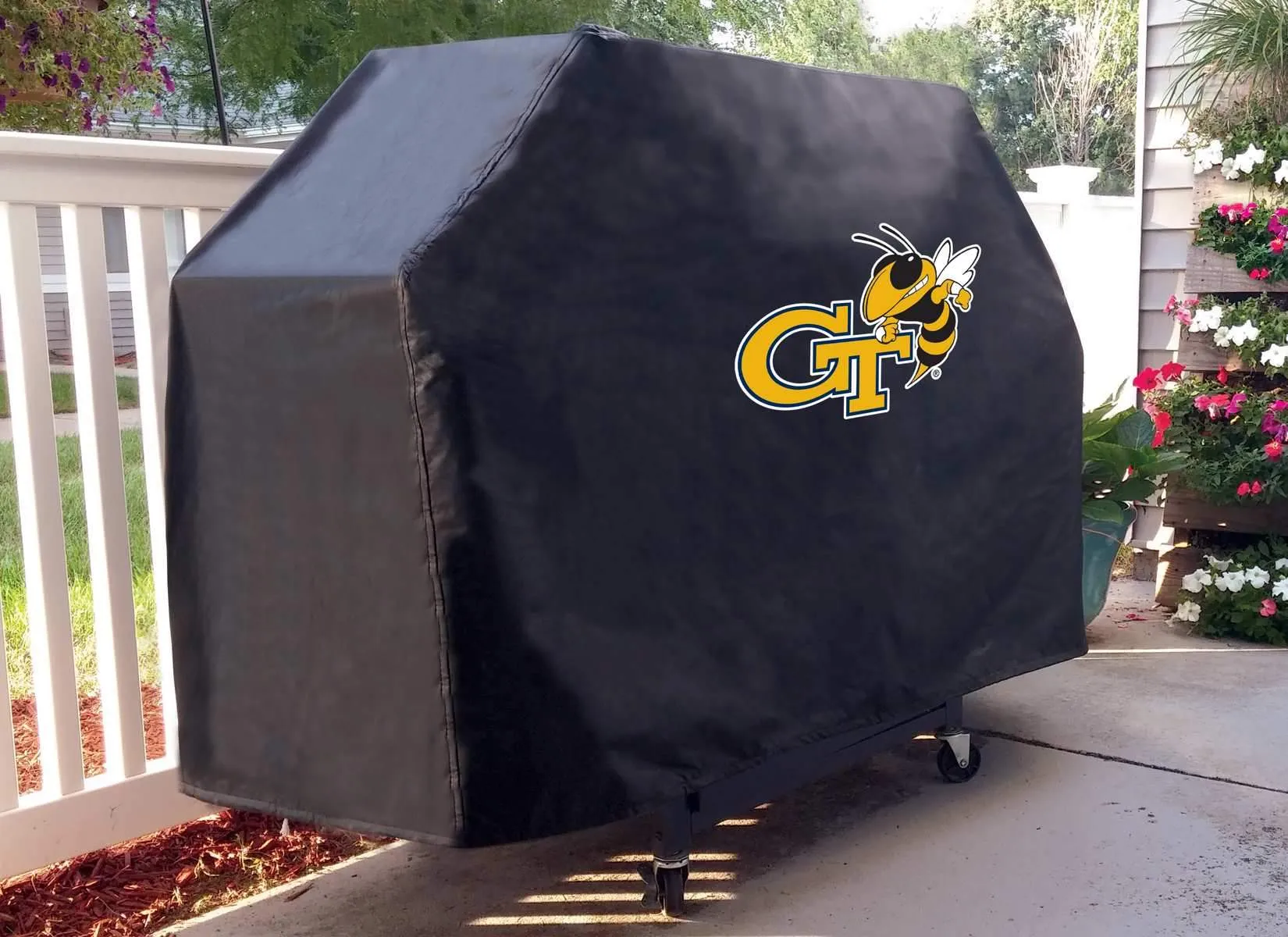 Georgia Tech Yellow Jackets HBS Black Outdoor Heavy Vinyl BBQ Grill Cover