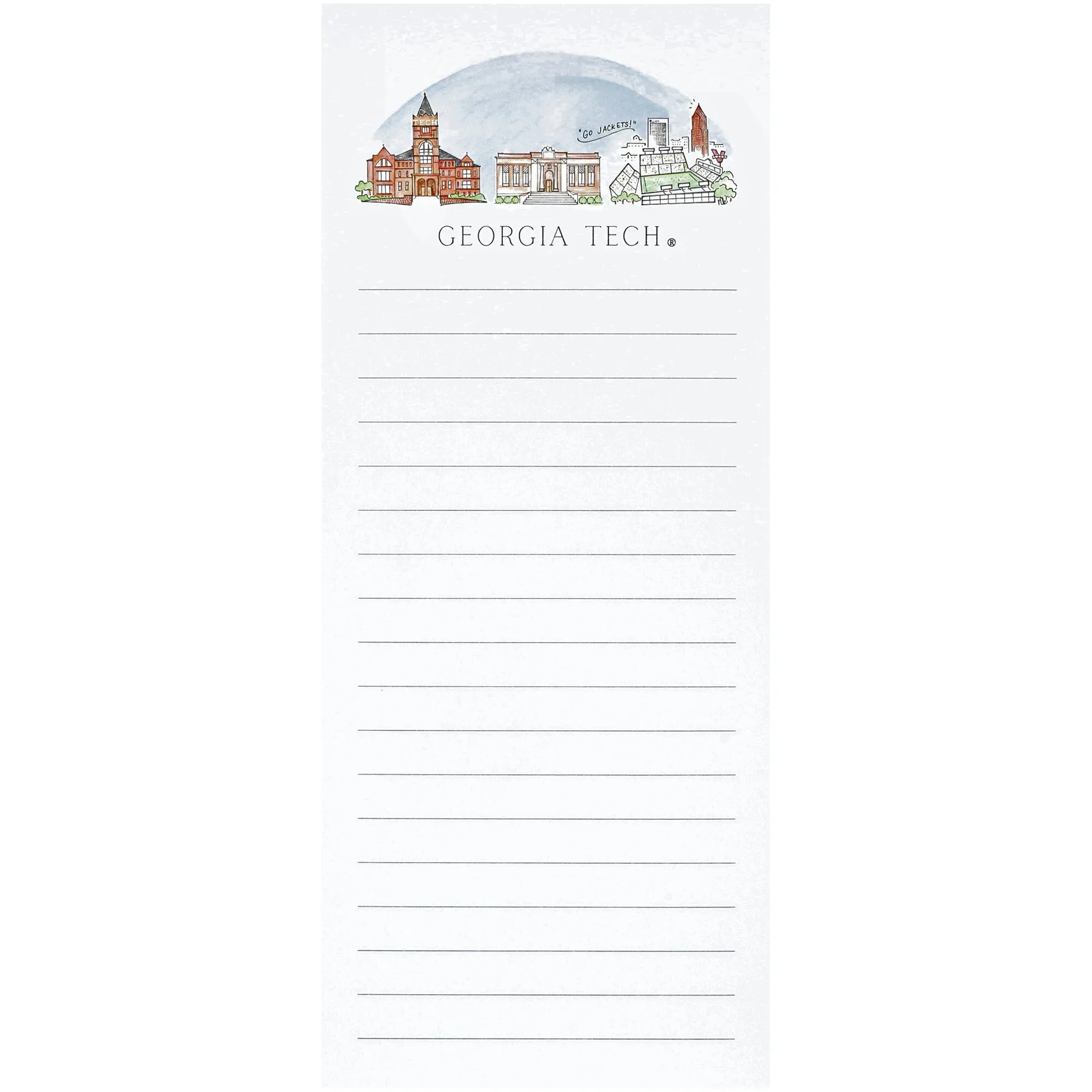 Georgia Tech Yellow Jackets Valiant Skyline Notepad