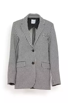 Gingham Tailored Blazer in Black/Ivory