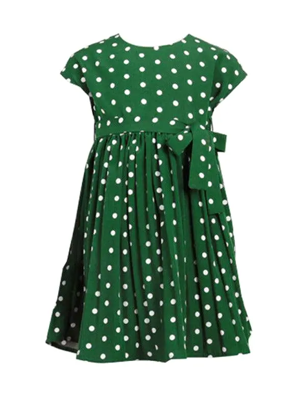 Girls Sleeveless Dotted Dress