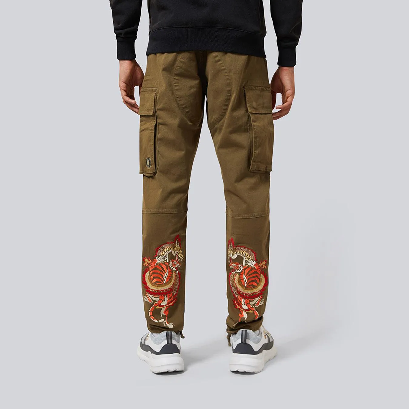 HIDDEN DRAGON CARGO PANTS - DARK KHAKI