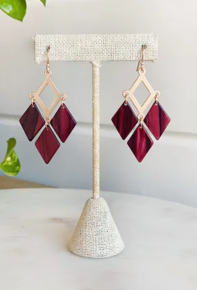 Hopeful Day Earrings in Burgundy