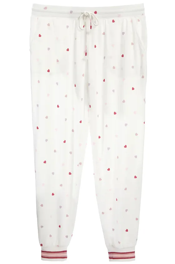 Ivory Feelin' Loved Mini Hearts Jogger Sweatpants