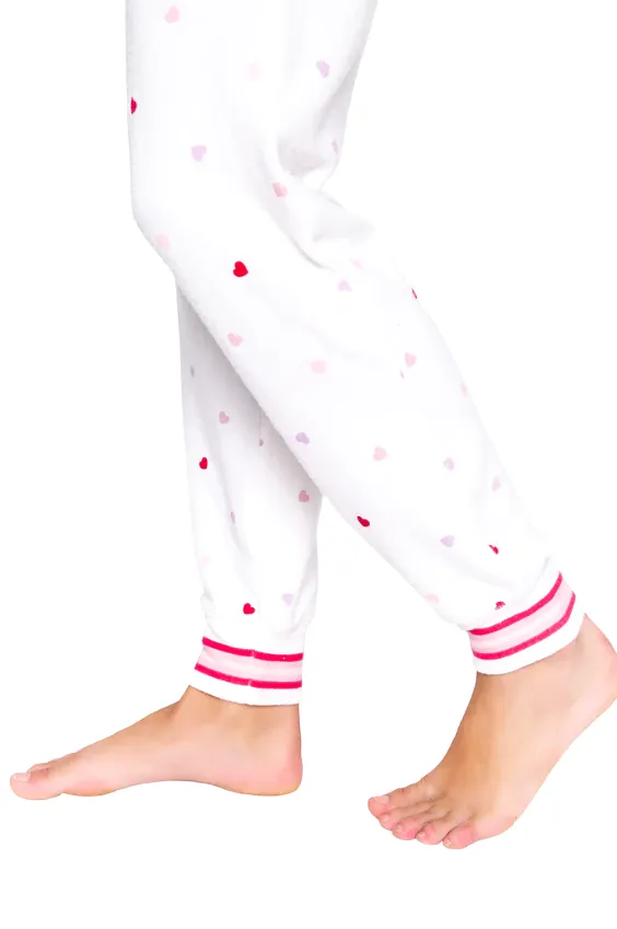 Ivory Feelin' Loved Mini Hearts Jogger Sweatpants