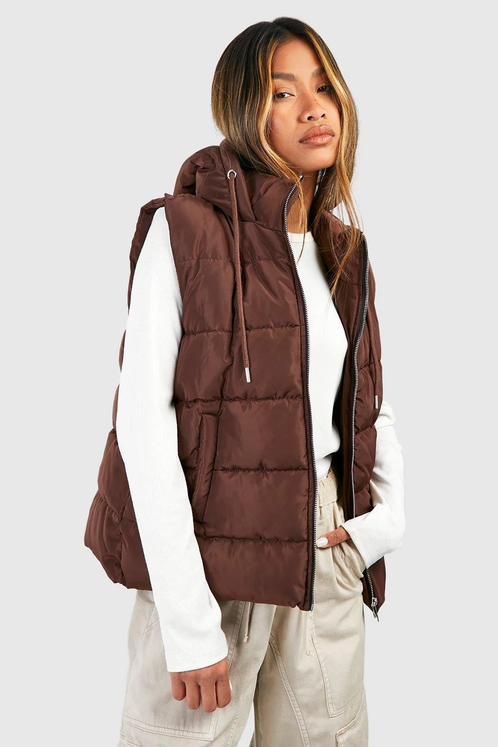 Jackets & Coats | Hooded Gilet | boohoo