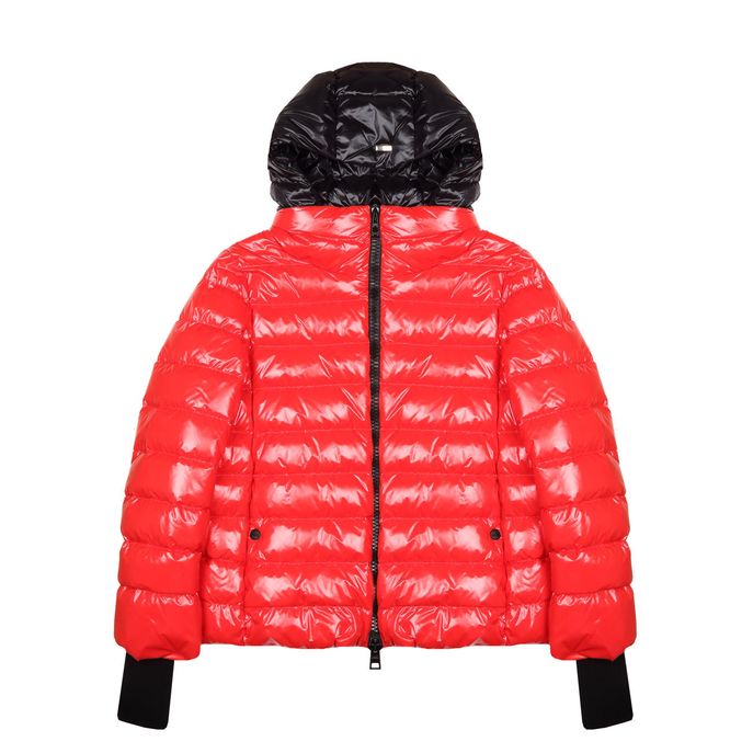 KIDS LAQUE' JAKET WITH DETACHABLE HOOD AND WOOL CUFFS Kid Red Black