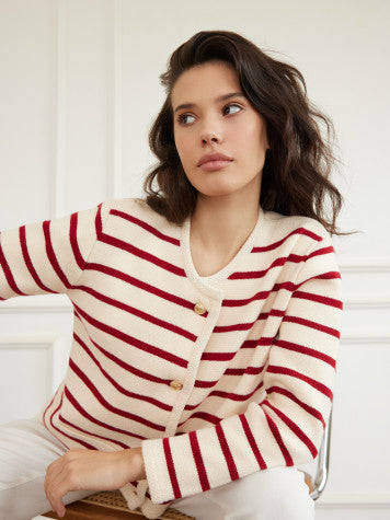 Kk Clothing Knitted Striped Jacket